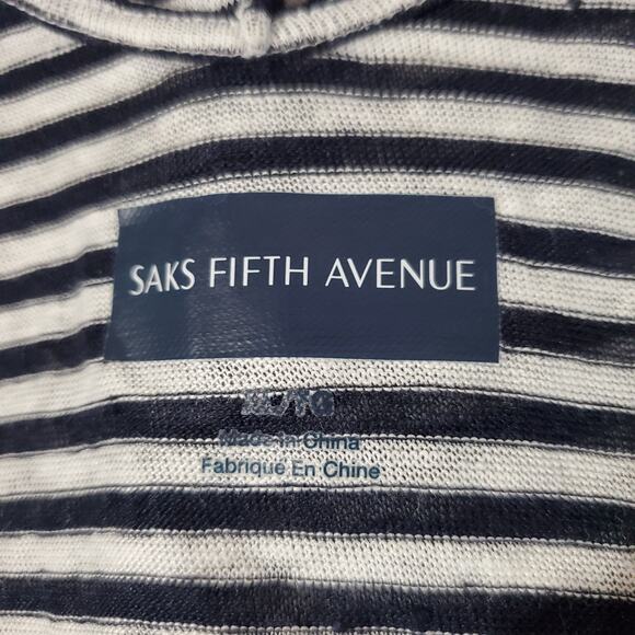 Saks Fifth Avenue Linen Striped Sleeveless Asymmetrical Dress Size XL Nautical - Picture 6 of 8